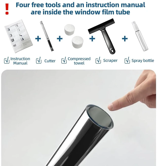 Alt view image 6 of 7 - DUOFIRE One Way Privacy Window Film, Reflective Window Film, 11.8" x 78.7" | Heat Control & Sun blocking, Static Cling, Removable, Mirror Effect, Daytime See Out Not in, for Home, Office & Glass Doors