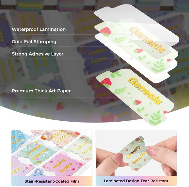 Alt view image 3 of 7 - 180 Bible Tabs (2 Sets), Includes Catholic Tabs, Gold Foil Laminated Bible Index Stickers, Bible Study Supplies for Women & Men - Great Christian Gift