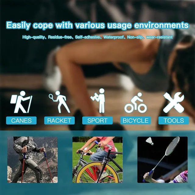 Alt view image 6 of 7 - AIKESIWAY Self-Fusing Silicone Tape - No Adhesive Grip Tape for Bike Handlebar, Fishing Pole, Pull-Up Bar, Bicycle (Blue, 5 FT)