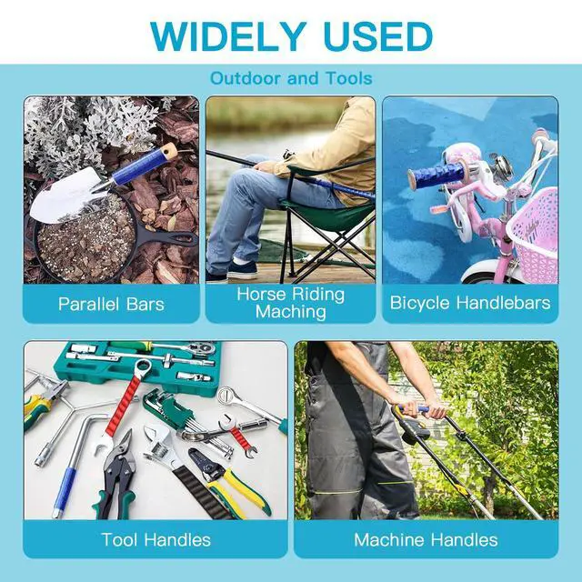 Alt view image 7 of 7 - AIKESIWAY Self-Fusing Silicone Tape - No Adhesive Grip Tape for Bike Handlebar, Fishing Pole, Pull-Up Bar, Bicycle (Blue, 5 FT)
