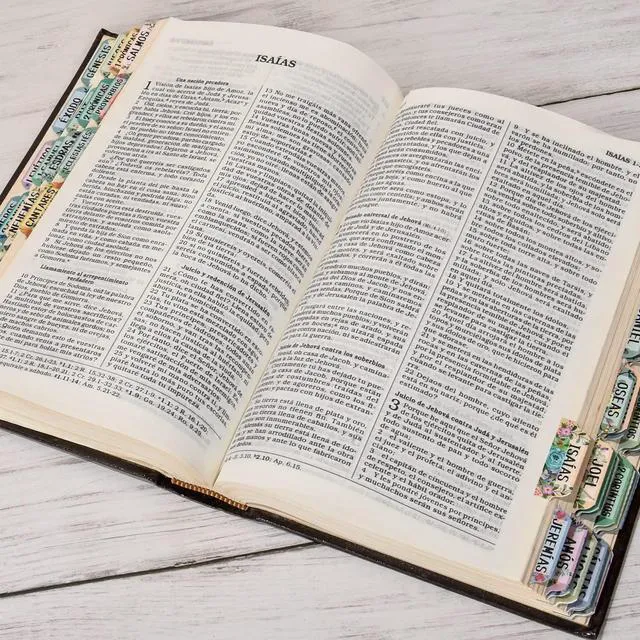 Alt view image 5 of 6 - Spanish Bible Index Tabs New & Old Testament Tabs Matte Laminated Floral Design, Bible Journaling Supplies - 122 Pcs (Floral)