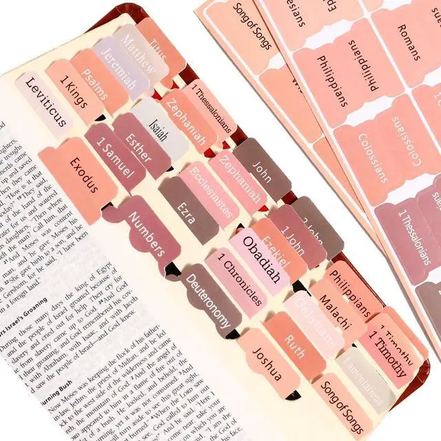 Main image of Brown Bible Tabs, Large Print Easy Read,Old & New Testament, 90 Index Tags | Large Print Easy Read, 90 Old & New Testament Index Tags, Durable Paper Chapter Dividers