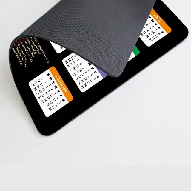 Alt view image 7 of 7 - 2026 Calendar with Holiday Mouse Pad, Gaming Rectangle Mousepad for Computer Laptop Desk Mat,Cute for New Year Office Accessories (9.5 X 7.9 Inch) - Black