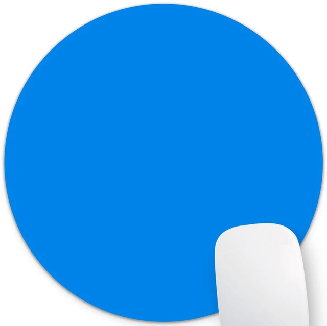 Main image of Blue Round Mouse Pad Portable, Circular Blank Desk Mat for Laptop | 7.9" Diameter & 0.12" Thickness, 200 mm x 200 mm x 3 mm, Cute Smooth & Anti-Slip Office/Gaming Mousepad