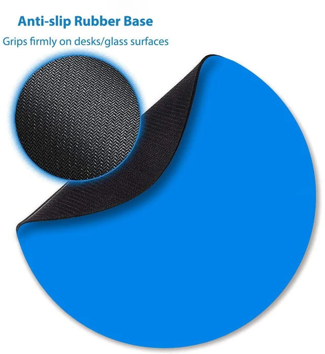 Alt view image 3 of 6 - Blue Round Mouse Pad Portable, Circular Blank Desk Mat for Laptop | 7.9" Diameter & 0.12" Thickness, 200 mm x 200 mm x 3 mm, Cute Smooth & Anti-Slip Office/Gaming Mousepad
