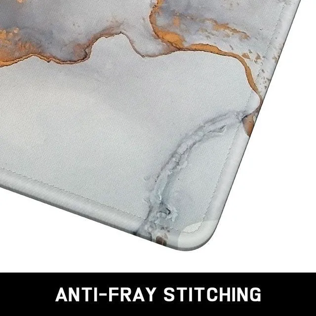 Alt view image 4 of 6 - Niniubye Mouse Pad, Minimalism Marble Style Computer Pad, Anti-Slip Rubber Mouse Mat with Stitched Edges for Gaming, Office, Laptop, PC, Women, 9" x 8" Thick 3 mm, Gray Gold Marble