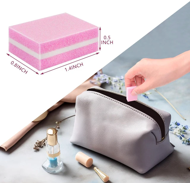 Alt view image 6 of 6 - Nail Buffer Block, Dual Grit Sponge Nail File for Nail Sanding, 4 Piece Pink Manicure Tools for Nail Sanding and Manicure, Ideal for Nail Salons and Home Use