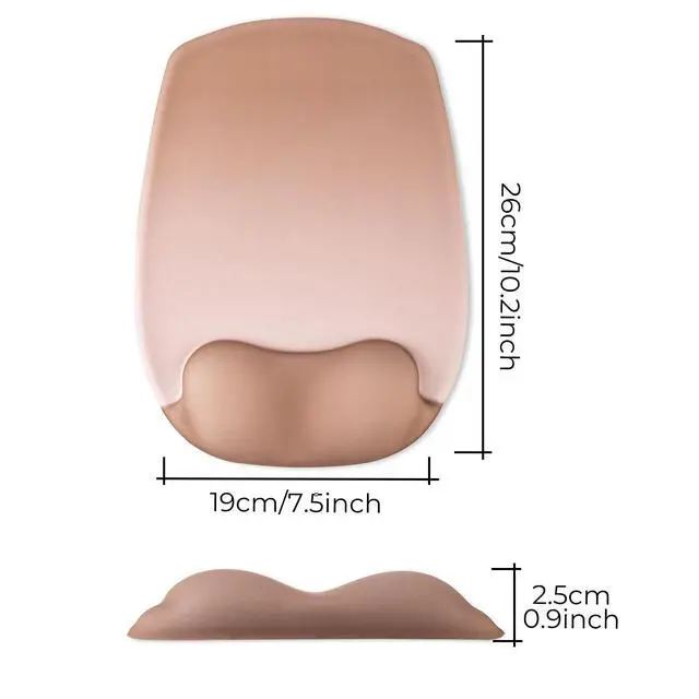 Alt view image 6 of 7 - Mouse Pad with Wrist Rest Support, Ergonomic Mousepad with Comfortable Gel Cushion, Gaming Mouse Pad with Smooth Lycra Surface & Non-Slip PU Base, for Home Office Computer Laptop, Brown