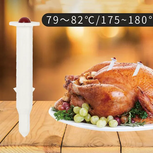 Alt view image 5 of 7 - 4 Pcs Turkey Temperature Meters, High-Temperature Resistance Meat Thermometer Turkey Temperature Poppers, Pop-Up Picnic Barbecue Thermometers Timers for Kitchen Outdoor