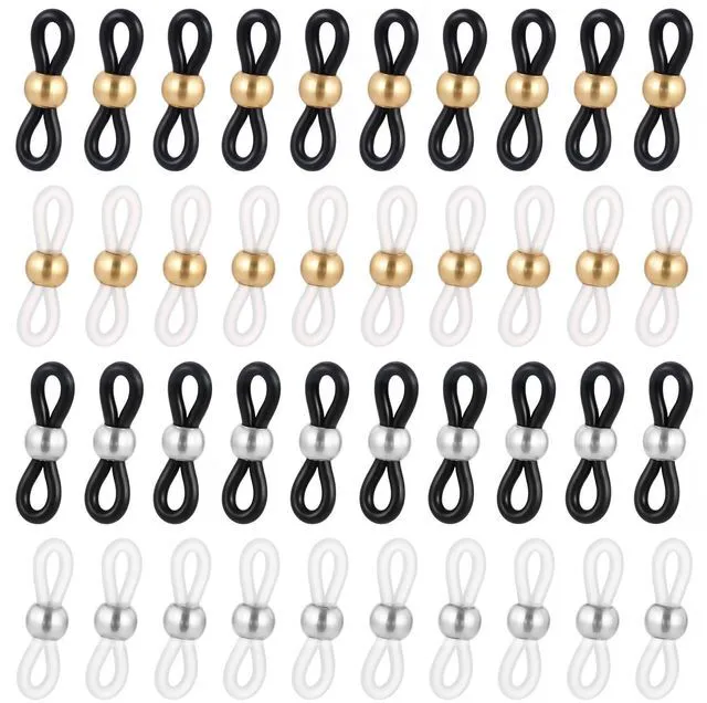 Main image of Ymapinc 40Pcs Eye Glasses Chains for Women Connector, Eyeglass Chain Ends Around Neck Holders Replacement Ring Anti Slip Straps for Reading Strap Loop Stylish DIY - Rubber