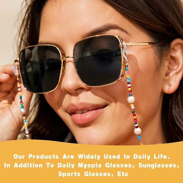 Alt view image 5 of 7 - Ymapinc 40Pcs Eye Glasses Chains for Women Connector, Eyeglass Chain Ends Around Neck Holders Replacement Ring Anti Slip Straps for Reading Strap Loop Stylish DIY - Rubber