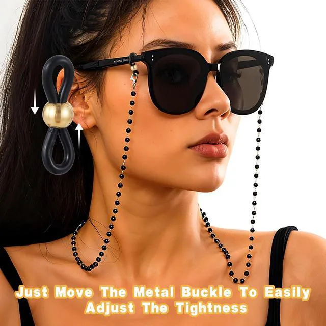 Alt view image 6 of 7 - Ymapinc 40Pcs Eye Glasses Chains for Women Connector, Eyeglass Chain Ends Around Neck Holders Replacement Ring Anti Slip Straps for Reading Strap Loop Stylish DIY - Rubber