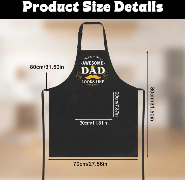 Alt view image 2 of 7 - XLSXEXCL Funny Apron for Men Cooking Grilling BBQ Chef Apron | Adjustable Kitchen Cooking Aprons with Pocket for Dad Husband Birthday Father's Day, Awesome Dad