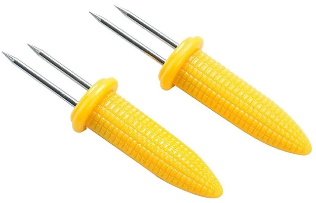 Alt view image 2 of 7 - CandyHome 20 Pack Stainless Steel Corn Holders Corn on The Cob Skewers | for BBQ Twin Prong Sweet Corn Holder Home Cooking Fork