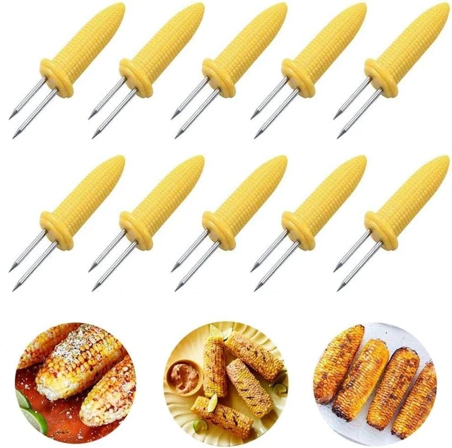 Alt view image 7 of 7 - 10 Pcs Corn Holders, Stainless Steel Corn Cob Holders Corn On The Cob For Bbq Fork Skewers Home Cooking Parties Camping for Home Cooking Parties Camping