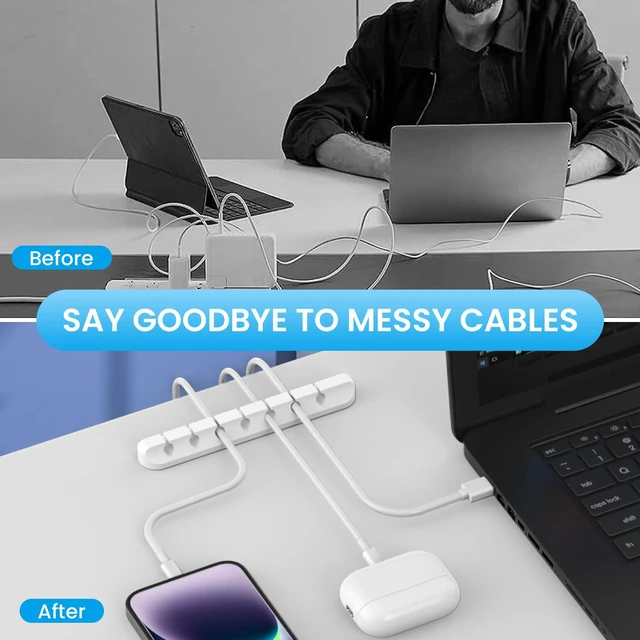 Alt view image 4 of 7 - AhaStyle Cable Clips, 3 Pack Cord Holders Cable Organizer Self Adhesive | Cord Keeper for Desktop Organizing USB Cable/Nightstand Power Cord/Mouse Cable/Wire PC/Cord Clips for Home Office and Car