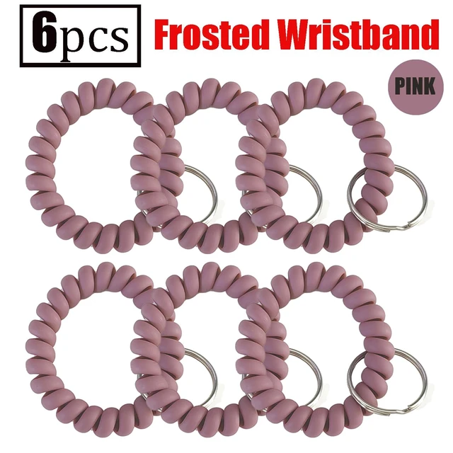 Alt view image 3 of 6 - HAMIYELL Pack of 6 Plastic Coil Spring Key Chains - Stretchable Spiral Key Rings and Holders (Pink)
