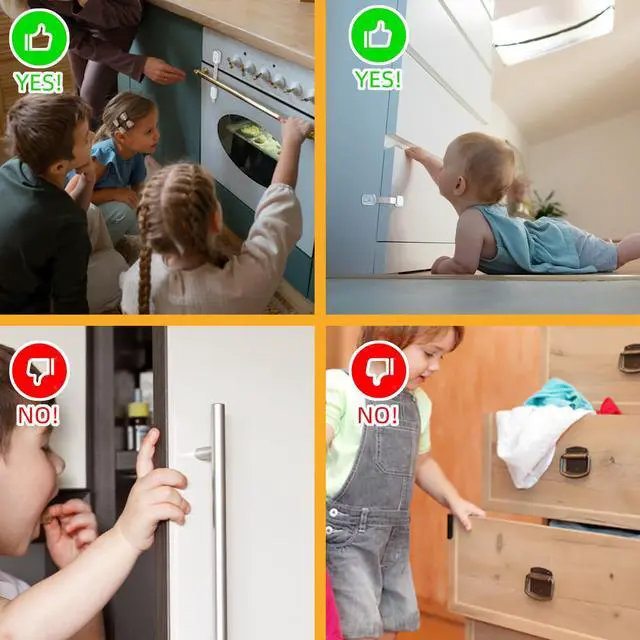 Alt view image 6 of 7 - 10-Pack Child Safety Cabinet LocksAdjustable No Drilling Baby Proofing Strap Latches for Drawers,Cupboard,Cabinets,Fridge,Toilet Seat,Door,ClosetNo Tool Easy 3M Adhesive Installation