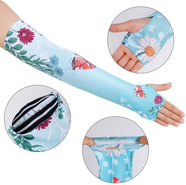 Alt view image 3 of 7 - Hmxpls Gardening Sleeves, Garden Sleeves for Women Thorn Proof, Sun Protection Arm Cooling Sleeve with Thumb Hole