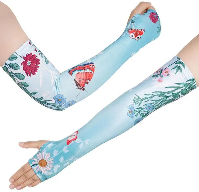 Alt view image 5 of 7 - Hmxpls Gardening Sleeves, Garden Sleeves for Women Thorn Proof, Sun Protection Arm Cooling Sleeve with Thumb Hole
