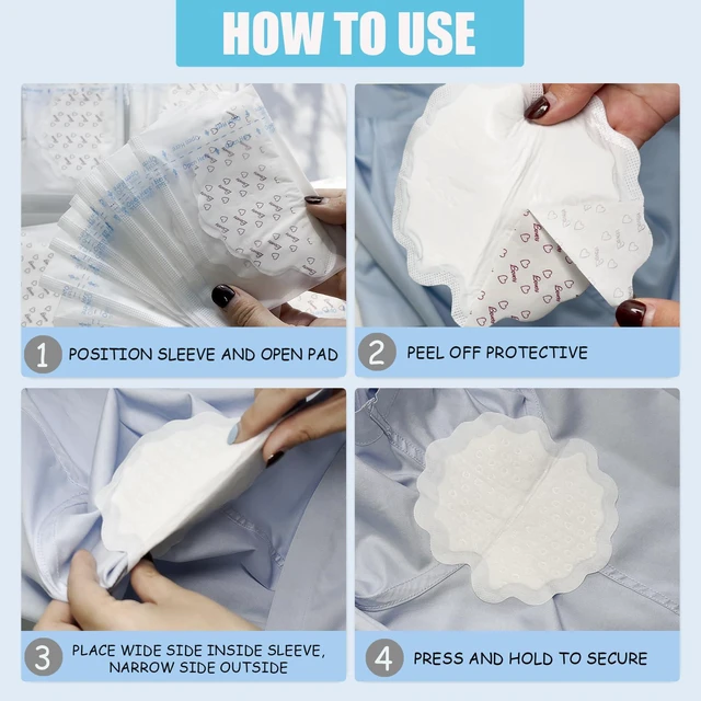 Alt view image 4 of 7 - Sloewui Armpit Sweat Pads 60 Pcs Armpit Pads for WomenWhite | Disposable Underarm Sweat Pads Individually Packaged underarm Pads for Under Arms