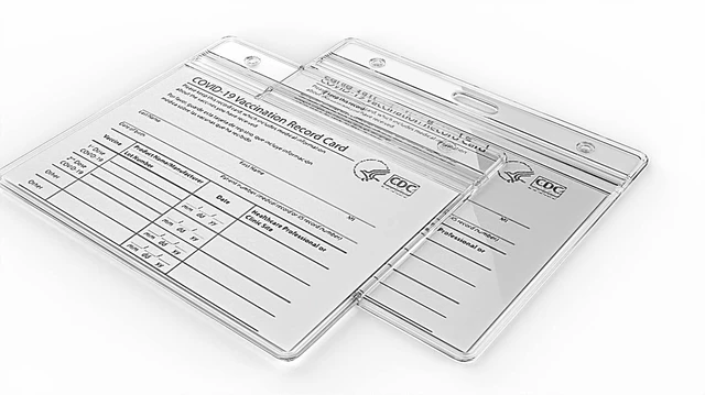 Alt view image 2 of 5 - (2 Pack) Vaccination Card Protector 4 X 3 Inches Immunization Record Vaccine Cards Cover Holder Clear Vinyl Plastic Sleeve Waterproof with Resealable Zip