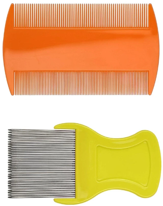 Main image of Random Color 4 Pcs Hair Comb Including 2 Pieces Hair Comb Double Sided and 2 Pieces Removing Dandruff Flakes with Metal Teeth (Medium, Count, 4)
