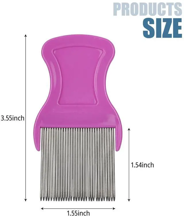 Alt view image 4 of 7 - Random Color 4 Pcs Hair Comb Including 2 Pieces Hair Comb Double Sided and 2 Pieces Removing Dandruff Flakes with Metal Teeth (Medium, Count, 4)