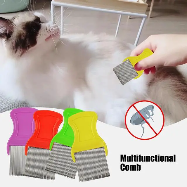 Alt view image 6 of 7 - Random Color 4 Pcs Hair Comb Including 2 Pieces Hair Comb Double Sided and 2 Pieces Removing Dandruff Flakes with Metal Teeth (Medium, Count, 4)