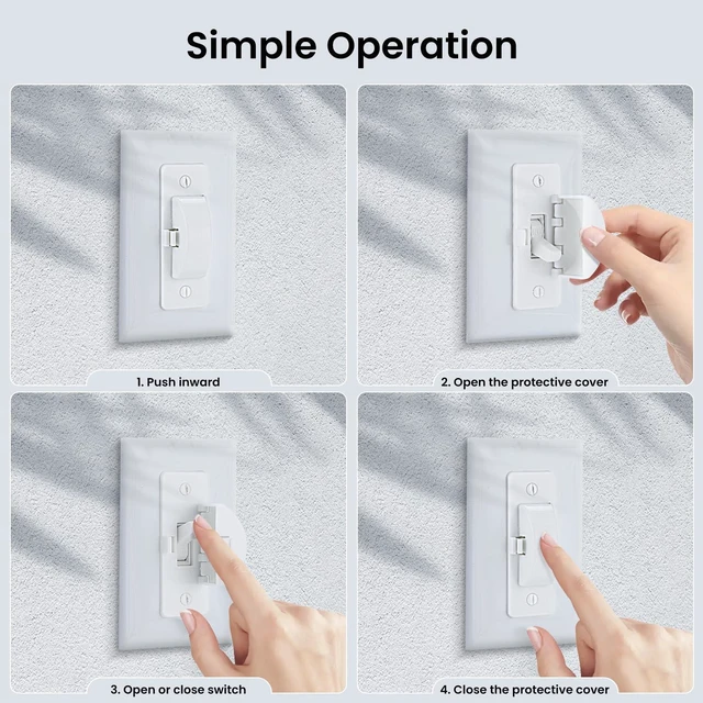 Alt view image 2 of 6 - Roxiuc Switch Cover Guard - Child Proof Light Switch Cover (White, 6pc)