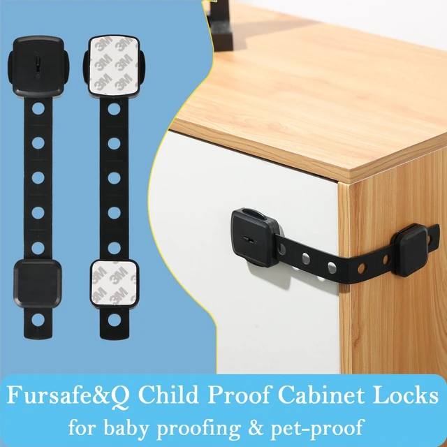 Alt view image 3 of 7 - Cabinet Locks Baby Proofing, Baby Drawer Safety Locks -Adhesive Child Safety Lock Straps Adjustable Door Latch for Fridge Toilet Oven No Drill Furniture Kitchen Lock