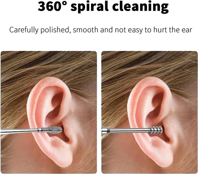 Alt view image 4 of 7 - 6 Pcs Ear Wax Removal Kit,Ear Cleaner: Speetop Mini Portable Ear Pick | Ear Scope with Stainless Steel 360° Spiral Ear Massage Cleaning Tool for Adults Kids - Ear Wax Remover with Storage Box