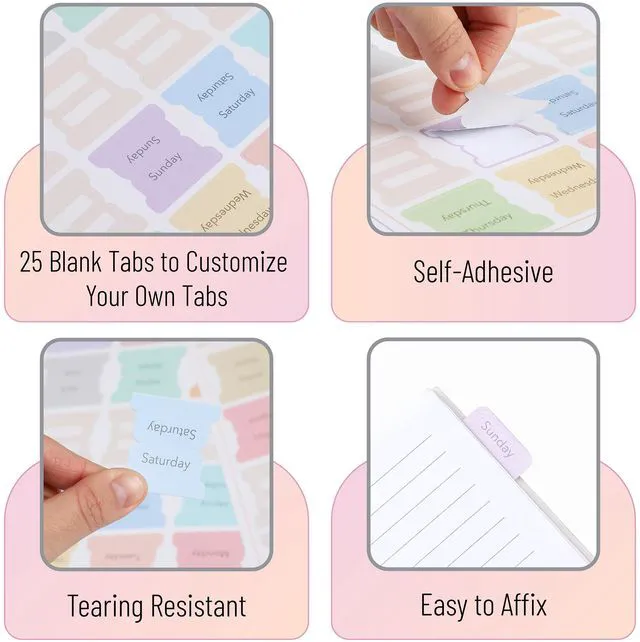Alt view image 4 of 7 - Weekly Planner Tabs, 100 Pcs, Week Tabs for Planner | Calendar Tabs for Planner, Calendar Index Sticker, Weekly Tabs Stickers, Calendar Tabs, Weekly Tabs, Week tabs