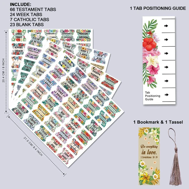 Alt view image 2 of 6 - Bible Index Tabs New & Old Testament Tabs Matte Laminated Floral Design - 122 Pcs (Floral)