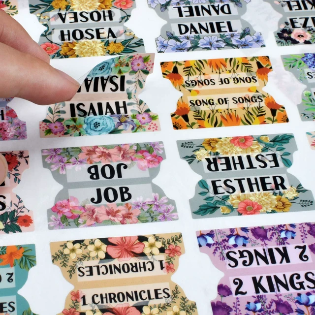 Alt view image 5 of 6 - Bible Index Tabs New & Old Testament Tabs Matte Laminated Floral Design - 122 Pcs (Floral)