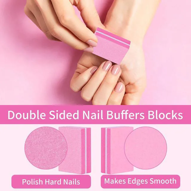 Alt view image 4 of 7 - 50 Pcs Mini Nail Buffers,Nail Buffer for Acrylic Nails and Natural Nails | 100/180 Grit Double Sided Sponge Files,Disposable Professional Manicure Prep Buffers,Travel Size Nail File for Salon Home Use
