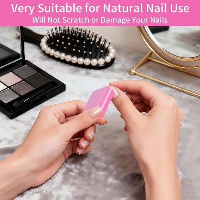 Alt view image 6 of 7 - 50 Pcs Mini Nail Buffers,Nail Buffer for Acrylic Nails and Natural Nails | 100/180 Grit Double Sided Sponge Files,Disposable Professional Manicure Prep Buffers,Travel Size Nail File for Salon Home Use