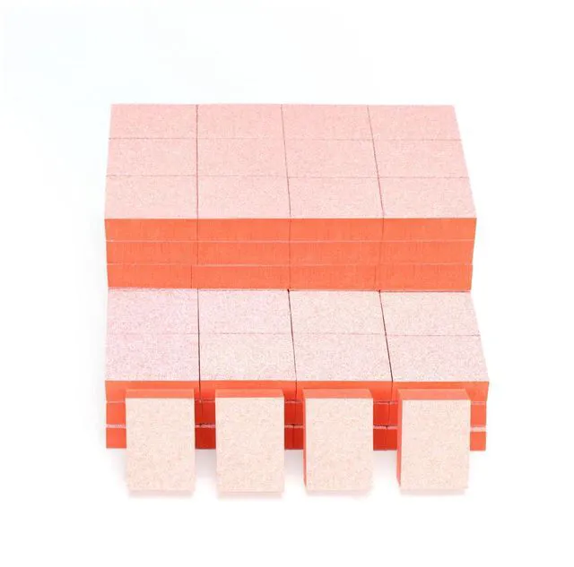 Main image of GazePlus Nail Buffer Block - 100 Pcs Mini Buffers 80/100 2 Way Grit Orange | 1.3" Long, High-elastic Sponge, Washable & Reusable, Natural Nails Cleanup & Prep , Small Buffing Kits, Travel Size, Home D