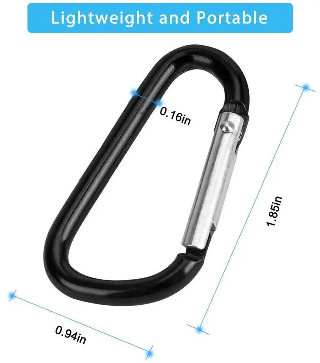 Alt view image 2 of 6 - 20PCS Mini 1.85"/4.7CM Aluminum Carabiners with 10PCS Nickel Metal Key Rings Lightweight D Shape Keychain Clips Small Multipurpose Carabiner Buckles for Indoor Outdoor Use
