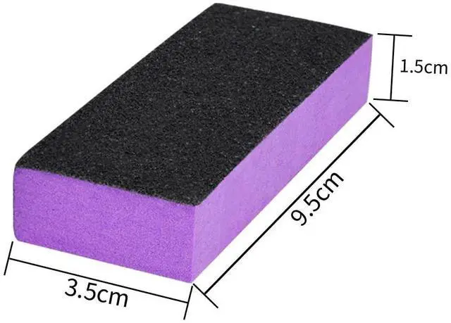 Alt view image 2 of 6 - 2 Pack Buffer Block, Professional Manicure Tools Kits, 100/180 Grit, Black Nail Pedicure File and Sanding Buffing Grinding Plisher File