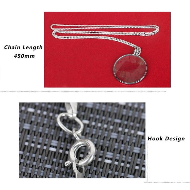 Alt view image 5 of 7 - Magnifying Glass Necklace Monocle, 5X Necklace Magnifier with 1.6 inch Glass Lens and 35.4 inch Long Chain, Magnifying Pendant Eyepiece for Library, Reading (Gold)