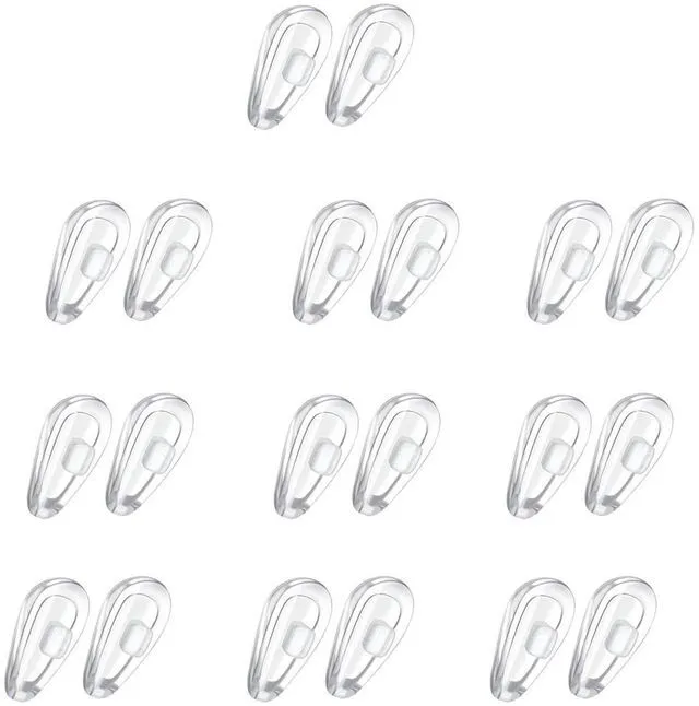 Main image of Push in Nose Pads,10 Pairs Glasses Replacement Air Cushion Nose Pieces,Anti Slip Soft Silicone Air Chamber Nosepads for Eyeglasses, Sunglass
