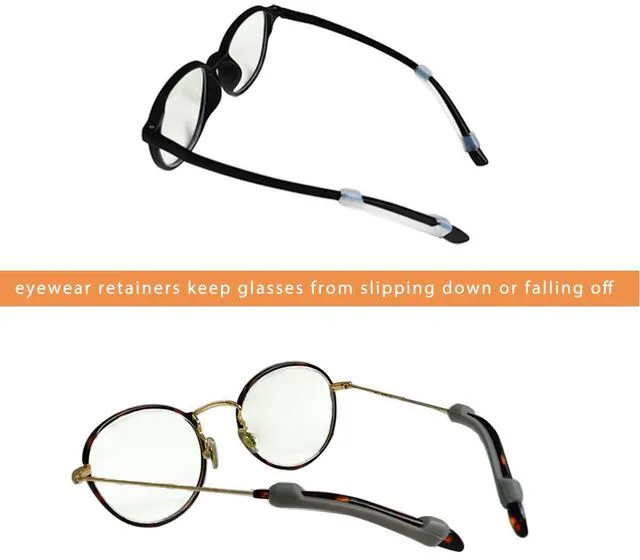 Alt view image 4 of 7 - ZYYC 9 Pairs Soft Silicone Eyeglasses Temple Tips Sleeve Retainer | Anti-Slip Elastic Comfort Glasses Retainers For Spectacle Reading Glasses Sunglasses Eyewear3 Colors