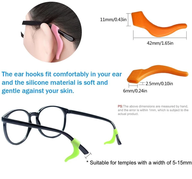 Alt view image 5 of 6 - Soft Silicone Eyeglass Ear Hooks, 10 Pairs of Non-Slip Eyeglasses Ear Grips for Glasses, Sunglasses, Reading Glasses (coloured)