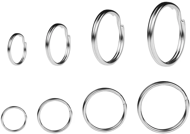 Alt view image 3 of 7 - ZoloAJay 40 Pack Silver Key Ring Keychain Assorted in 4 Sizes Metal Round Split Key Chains Rings for Home Car Dog Tag Office Lanyards Keys Attachment
