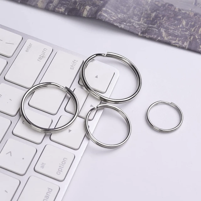 Alt view image 6 of 7 - ZoloAJay 40 Pack Silver Key Ring Keychain Assorted in 4 Sizes Metal Round Split Key Chains Rings for Home Car Dog Tag Office Lanyards Keys Attachment