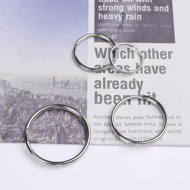 Alt view image 5 of 7 - ZoloAJay 40 Pack Silver Key Ring Keychain Assorted in 4 Sizes Metal Round Split Key Chains Rings for Home Car Dog Tag Office Lanyards Keys Attachment