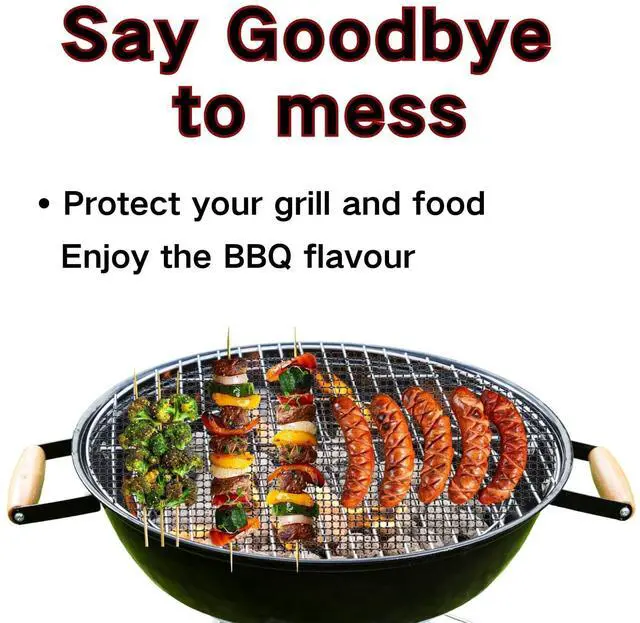 Alt view image 4 of 7 - WOHLOPL Grill Mesh Mat for Outdoor Grilling, Non-Stick BBQ Grill Mat Resuable and Easy to Clean, Works on Gas, Charcoal, Electric Grill 15.7x13 Inch (3 pcs)