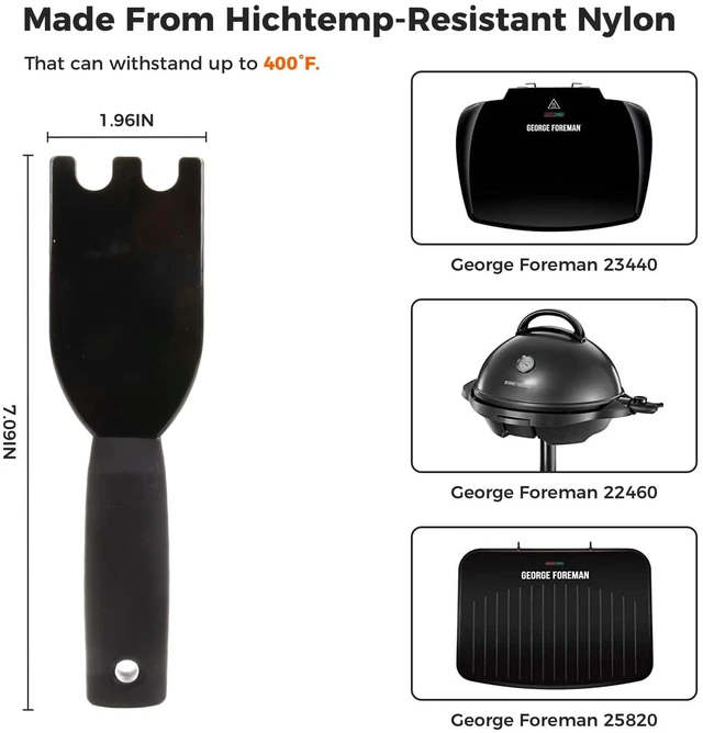 Alt view image 2 of 6 - Owiooll Universal Grill Scraper for George Foreman & Most Grooved Indoor Grills, Heat-Resistant Nylon Spatula for Easy Cleaning & Non-Stick Surfaces