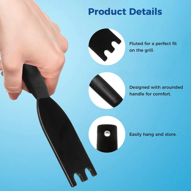 Alt view image 3 of 6 - Owiooll Universal Grill Scraper for George Foreman & Most Grooved Indoor Grills, Heat-Resistant Nylon Spatula for Easy Cleaning & Non-Stick Surfaces